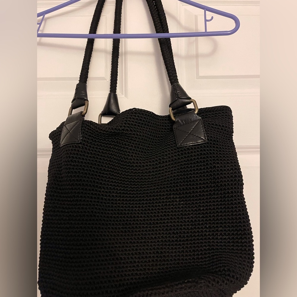 The Sak black crochet handbag
